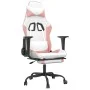 Gaming-Stuhl mit Fußstütze aus weißem und rosa Kunstleder von , Gaming-Stühle - Ref: Foro24-3143662, Preis: 119,64 €, Rabatt: %