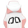 Silla gaming con reposapiés cuero sintético blanco y rosa de , Sillones para videojuegos - Ref: Foro24-3143662, Precio: 121,5...
