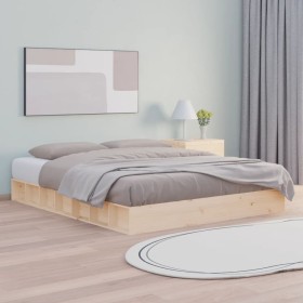 Estructura de cama de madera maciza 120x200 cm de , Camas y somieres - Ref: Foro24-820681, Precio: 122,82 €, Descuento: %