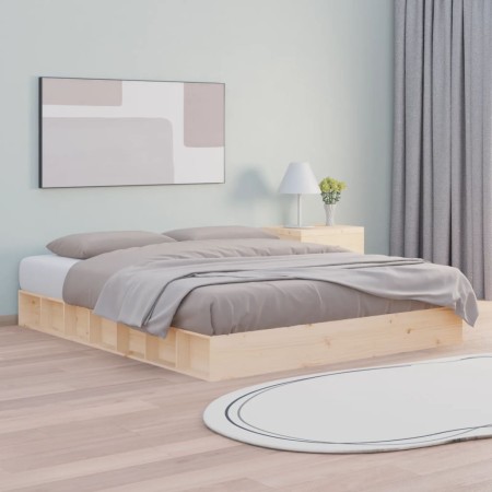 Estructura de cama de madera maciza 120x200 cm de , Camas y somieres - Ref: Foro24-820681, Precio: 122,82 €, Descuento: %