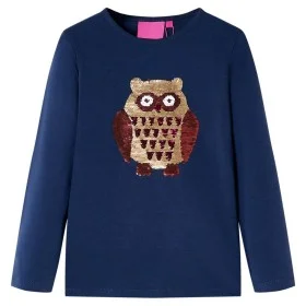 Camiseta infantil de manga larga azul marino 128 de , Camisetas para niños - Ref: Foro24-13802, Precio: 8,92 €, Descuento: %