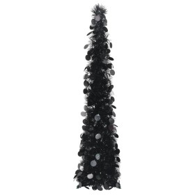Árbol de Navidad artificial emergente PET negro 120 cm en Decoración Festiva y Estacional | Comprar online en Foru.es