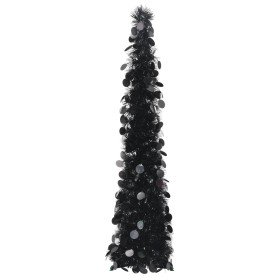 Árbol de Navidad artificial emergente PET negro 120 cm en Decoración Festiva y Estacional | Comprar online en Foru.es