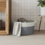 Cesta de almacenaje algodón gris y blanco Ø40x25 cm de , Cestas - Ref: Foro24-358461, Precio: 22,28 €, Descuento: %