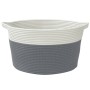 Cesta de almacenaje algodón gris y blanco Ø40x25 cm de , Cestas - Ref: Foro24-358461, Precio: 22,28 €, Descuento: %