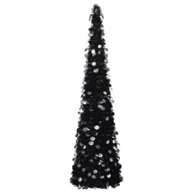 Árbol de Navidad artificial emergente PET negro 150 cm en Decoración Festiva y Estacional | Comprar online en Foru.es