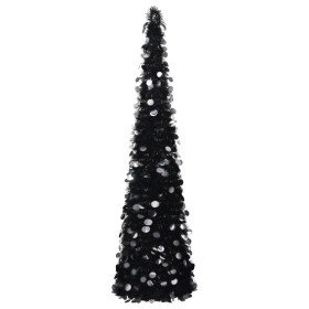 Árbol de Navidad artificial emergente PET negro 150 cm en Decoración Festiva y Estacional | Comprar online en Foru.es