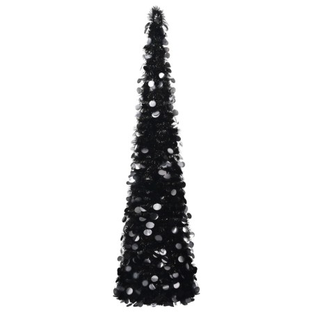 Árbol de Navidad artificial emergente PET negro 150 cm en Decoración Festiva y Estacional | Comprar online en Foru.es