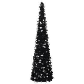 Árbol de Navidad artificial emergente PET negro 180 cm en Decoración Festiva y Estacional | Comprar online en Foru.es