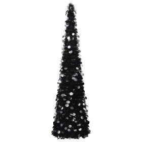 Árbol de Navidad artificial emergente PET negro 180 cm en Decoración Festiva y Estacional | Comprar online en Foru.es