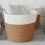 Cestas de almacenaje 2 uds algodón marrón y blanco Ø24x18 cm de , Cestas - Ref: Foro24-358454, Precio: 17,17 €, Descuento: %