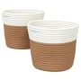 Cestas de almacenaje 2 uds algodón marrón y blanco Ø24x18 cm de , Cestas - Ref: Foro24-358454, Precio: 17,17 €, Descuento: %