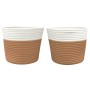 Cestas de almacenaje 2 uds algodón marrón y blanco Ø24x18 cm de , Cestas - Ref: Foro24-358454, Precio: 18,27 €, Descuento: %