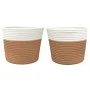Storage baskets 2 pcs brown and white cotton Ø24x18 cm by , Baskets - Ref: Foro24-358454, Price: 17,17 €, Discount: %