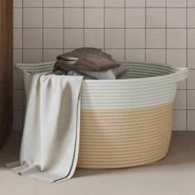 Cesta de almacenaje algodón beige y blanco Ø40x25 cm de , Cestas - Ref: Foro24-358463, Precio: 25,22 €, Descuento: %
