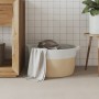 Cesta de almacenaje algodón beige y blanco Ø40x25 cm de , Cestas - Ref: Foro24-358463, Precio: 25,22 €, Descuento: %