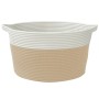 Cesta de almacenaje algodón beige y blanco Ø40x25 cm de , Cestas - Ref: Foro24-358463, Precio: 25,22 €, Descuento: %