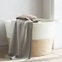 Cesta para ropa sucia algodón beige y blanco Ø60x36 cm de , Cestas para ropa - Ref: Foro24-358475, Precio: 34,47 €, Descuento: %