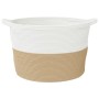 Cesta para ropa sucia algodón beige y blanco Ø60x36 cm de , Cestas para ropa - Ref: Foro24-358475, Precio: 35,02 €, Descuento: %