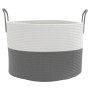 Cesta de almacenaje algodón gris y blanco Ø51x33 cm de , Cestas - Ref: Foro24-358489, Precio: 32,20 €, Descuento: %