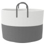 Cesta de almacenaje algodón gris y blanco Ø51x33 cm de , Cestas - Ref: Foro24-358489, Precio: 32,20 €, Descuento: %