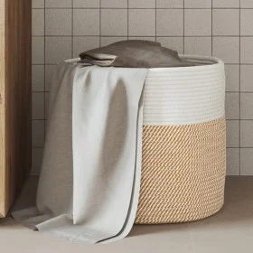 Cesta de almacenaje algodón marrón y blanco Ø40x35 cm de , Cestas - Ref: Foro24-358468, Precio: 27,73 €, Descuento: %