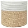 Aufbewahrungskorb aus brauner und weißer Baumwolle, Ø40x35 cm von , Körbe - Ref: Foro24-358468, Preis: 27,73 €, Rabatt: %