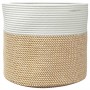 Cesta de almacenaje algodón marrón y blanco Ø40x35 cm de , Cestas - Ref: Foro24-358468, Precio: 31,65 €, Descuento: %
