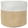 Aufbewahrungskorb aus brauner und weißer Baumwolle, Ø40x35 cm von , Körbe - Ref: Foro24-358468, Preis: 27,73 €, Rabatt: %