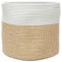 Cesta de almacenaje algodón marrón y blanco Ø40x35 cm de , Cestas - Ref: Foro24-358468, Precio: 31,65 €, Descuento: %