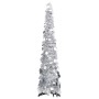 Árbol de Navidad artificial emergente PET plateado 120 cm en Decoración Festiva y Estacional | Comprar online en Foru.es