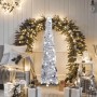 Árbol de Navidad artificial emergente PET plateado 120 cm en Decoración Festiva y Estacional | Comprar online en Foru.es