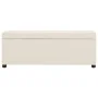 Bank with storage space 116 cm polyester cream color by , Benches for halls and storage - Ref: Foro24-281319, Price: 188,14 €...
