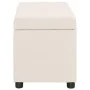 Bank with storage space 116 cm polyester cream color by , Benches for halls and storage - Ref: Foro24-281319, Price: 188,14 €...
