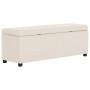 Banco con espacio de almacenaje 116 cm poliéster color crema de , Bancos para recibidores y almacenamiento - Ref: Foro24-2813...