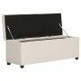 Bank with storage space 116 cm polyester cream color by , Benches for halls and storage - Ref: Foro24-281319, Price: 188,14 €...