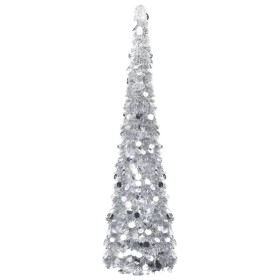 Árbol de Navidad artificial emergente PET plateado 150 cm en Decoración Festiva y Estacional | Comprar online en Foru.es