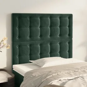 Cabeceros 2 unidades de terciopelo verde oscuro 80x5x78/88 cm de , Cabeceros y pies de cama - Ref: Foro24-3116799, Precio: 68...