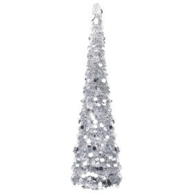 Árbol de Navidad artificial emergente PET plateado 180 cm en Decoración Festiva y Estacional | Comprar online en Foru.es