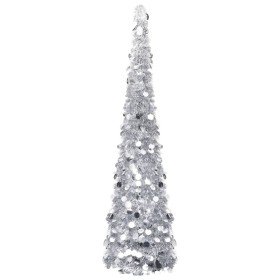 Árbol de Navidad artificial emergente PET plateado 180 cm en Decoración Festiva y Estacional | Comprar online en Foru.es