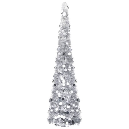 Árbol de Navidad artificial emergente PET plateado 180 cm en Decoración Festiva y Estacional | Comprar online en Foru.es