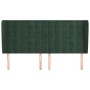 Cabecero con orejas de terciopelo verde oscuro 163x23x118/128cm de , Cabeceros y pies de cama - Ref: Foro24-3118447, Precio: ...
