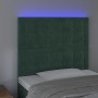 Cabecero con luces LED terciopelo verde oscuro 80x5x118/128 cm de , Cabeceros y pies de cama - Ref: Foro24-3122891, Precio: 6...