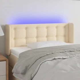 Kopfteil aus cremefarbenem Stoff mit LED 83x16x78/88 cm von , Kopf- und Fußteile - Ref: Foro24-3123649, Preis: 51,64 €, Rabat...