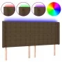 Dunkelbraunes Stoffkopfteil mit LED 163x16x118/128 cm von , Kopf- und Fußteile - Ref: Foro24-3124491, Preis: 122,66 €, Rabatt: %