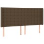 Cabecero con LED de tela marrón oscuro 163x16x118/128 cm de , Cabeceros y pies de cama - Ref: Foro24-3124491, Precio: 124,48 ...