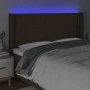Dunkelbraunes Stoffkopfteil mit LED 163x16x118/128 cm von , Kopf- und Fußteile - Ref: Foro24-3124491, Preis: 122,66 €, Rabatt: %
