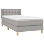 Cama box spring con colchón tela gris claro 80x200 cm de , Camas y somieres - Ref: Foro24-3130545, Precio: 286,18 €, Descuent...