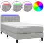 Cama box spring colchón y luces LED tela gris claro 80x200 cm de , Camas y somieres - Ref: Foro24-3133429, Precio: 281,75 €, ...