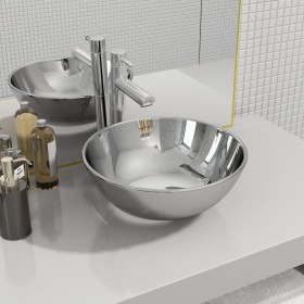 Lavabo de cerámica plateado 28x10 cm de vidaXL, Lavabos - Ref: Foro24-143489, Precio: 46,62 €, Descuento: %